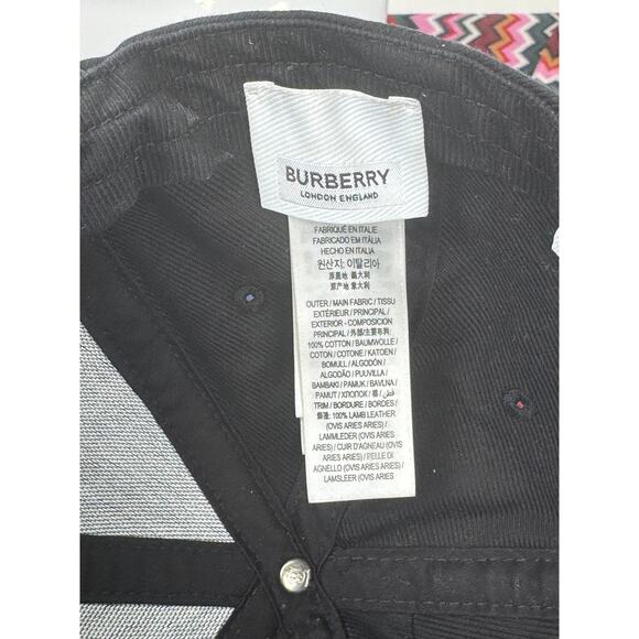Burberry Horseferry House Embroidered Logo Adjustable Cap Size M - Black/White - Picture 4 of 9